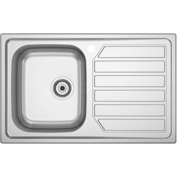 Fregadero sobre encimera GLASGOW 80 acero inox 800x500x170 mm 1 s. 1 escur. derecha A873801C01 ROCA, 