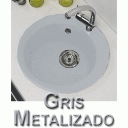 Fregadero sobre encimera MINOS de 1 cubeta redonda de  478 mm Gris Metalizado SYAN, FREGADERA CIRCULAR SYLACRIL FIBRA SYAN PICA Leroy Merlin leroymerlin bauhaus bauaus bricomart bricodepot leroi bahaus bajaus bricomart alibaba ikea amazon bricor aki bricorama lightinthebox light in the box ebay eachbuyer aliexpress tomtop el corte ingles Amazon Cubetas