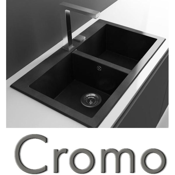 Fregadero sobre o bajo encimera SHIRA 504 de 2 cubetas de 855 x 515 mm color CROMO POALGI, Fregadera Sink Cromado Cromada SINTETICO FIBRA SILACRYL Leroy Merlin leroymerlin bauhaus bauaus bricomart bricodepot leroi bahaus bajaus bricomart alibaba ikea amazon bricor aki bricorama lightinthebox light in the box ebay eachbuyer aliexpress tomtop el corte ingles Amazon Fregadera Sink SILACRYL FIBRA silacril sintetico SYAN pica  Dos kitchen sink