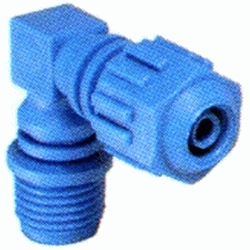 CODO ROSCA MACHO DE 1/4 x 6  MANDO HIDRAULICO UNION HIDRAULICA, ACCESORIO PLSTICO HIDRULICO