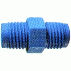 MACHON AZUL DE 1/4 AZUL MANDO HIDRAULICO UNION HIDRAULICA, ACCESORIO PLSTICO HIDRULICO mechones machones Roscados Dobles