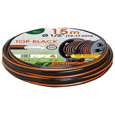 MANGUERA DE JARDIN TOP - BLACK DE 1/2" DE  12 - 17 mm ( ROLLO DE 50 METROS ) REF. D90360000 CLABER, MANGA TUBO PARA RIEGO JARDIN JARDINERIA SUPER-EGO Mts Mtr Tuberias