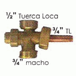 CRUZ CON VAINA + TUERCA LOCA DE 1/2 + MACHON DE 3/4 PARA CAPTADOR SOLAR FERCO, mechones machones Roscados Dobles