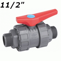 LLAVE DE ESFERA DE PVC CON ROSCA MACHO DE 11/2 DESMONTABLE JIMTEN, Vlvulas Bola 1 1/2 1-1/2 11/2" BALBULAS VALVULAS llaves JINTEM Corte Presion Jinten Jimtem