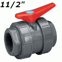 VALVULA DE ESFERA DE PVC SERIE SUP MOTORIZABLE CON ROSCA DE 11/2" HEMBRA JIMTEN, LLAVE Bola 1 1/2 1-1/2 BALBULAS VALVULAS llaves JINTEM Corte Presion Jinten Jimtem