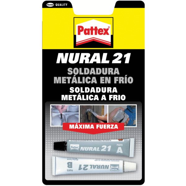 NURAL 21 DE 120 ml SOLDADURA METALICA EN FRIO ( DOS COMPONENTES ) REF. 1759085 HENKEL, MASILLA PASTA MASA DE REPARACION PARA LATON METALES 2 COMPONENTES