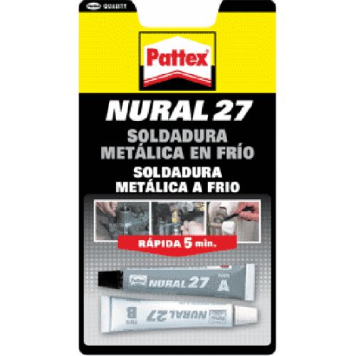 NURAL 27 DE 22 ml SOLDADURA METALICA EN FRIO ( DOS COMPONENTES ) REF. 1768322 HENKEL, MASILLA PASTA MASA DE REPARACION PARA LATON METALES 2 COMPONENTES