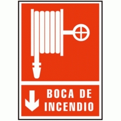 CARTEL FOTOLUMINISCENTE DE BOCA DE INCENDIO ( TAMAO DE 297 x 210 mm ) REF. CF17 GRUINSA, GRUPO DE INCENDIOS  LETRERO ROTULO INSCRIPCION