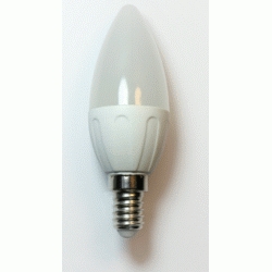 BOMBILLA LED C35 FORMA VELA E14 (rosca fina) ECO 4w 290 lm LUZ BLANCA, pequea fria Leds luces iluminacin Blanco