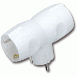 ADAPTADOR ( LADRON ) CILINDRICO DOBLE CLAVIJA MAX. 3680W, Leds luces iluminacin